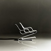 Egon Rainer, Prototyp eines stapelbaren Freischwingers mit und ohne Armlehne, ausführbar aus veredeltem Federstahl, Aluminium oder Schichtholz
Entwurf 1966, publiziert in Domus 1971