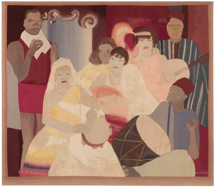 Hilda Polsterer, Wandteppich aus der Nordafrikanischen Serie, Atelier Coupé Aubusson, um 1928, Wolle, 206,3 x 213,3 cm, Privatsammlung, USA