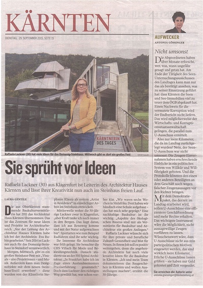 Kleine Zeitung_2015.09.29_Raffaela Lackner
