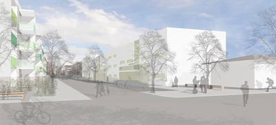 Wohnanlage Premstraße, Innsbruck; Arch: Fügenschuh Hrdlovics Architekten – © Visualisierung: Architekten Wohnanlage Premstraße, Innsbruck; Arch: Fügenschuh Hrdlovics Architekten