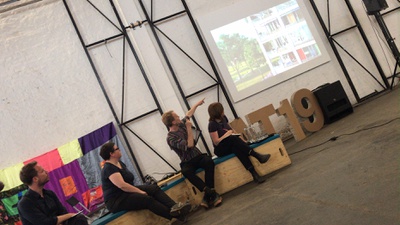 Nordbahn-Halle: mixed-use talk - Mischung: Nordbahnhof & Wirtschaftsagentur Wien/ Kreativzentrum departure © ÖGFA / AT19 / Kollektiv Fischka Kramer