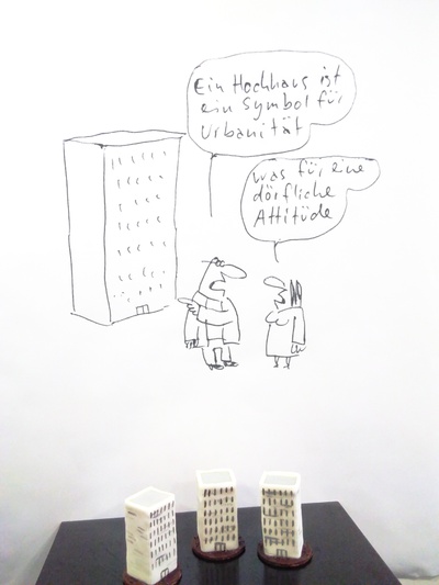 Karikatur: Tex Rubinowitz, Hochhäuser: essbar