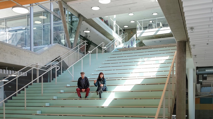 Hemma Fasch und Jakob Fuchs im Schulcampus Neustift, © Günter Richard Wett