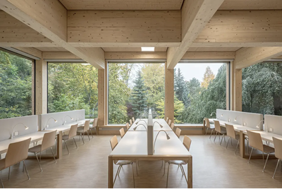 SWAP Architektur in Zusammenarbeit mit Delta Projektconsult: Universität für Bodenkultur, Ilse Wallentin Haus, Wien, 2020, Bibliothek
© Foto: Hertha Hurnaus