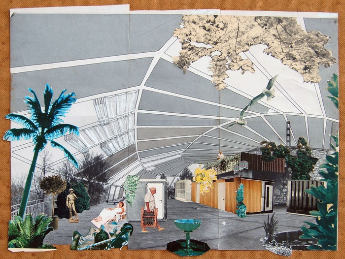 Konrad Frey: Sanatorium Fürstenstandwarte Plabutsch bei Graz, 1974, Fotocollage
