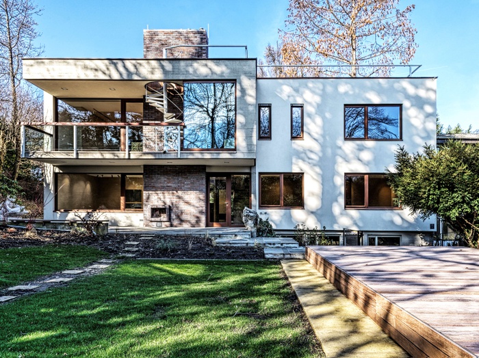 Laimer & Schmidt Architektur, Moderne Villa, Gartenansicht, Foto: © Lichtbildkultur Schlager, 2023