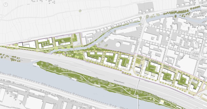 Neue Weststadt in Esslingen, Lageplan