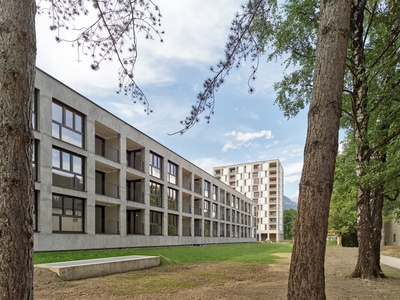 Wohnanlage "Am Zeughaus", Innsbruck, 2018 – 2022 (Architektur: ARGE HERTL.ARCHITEKTEN, reitter_architekten)
