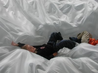 Aufbau der Installation "Blow Job"