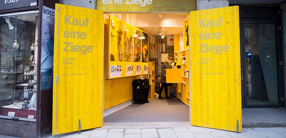 Pop-up Store für die Caritas