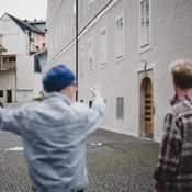 Phineas Harper und Wolfgang Feyferlik bei der Besichtigung der Basilika und des Geistlichen Haus Mariazell