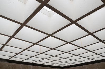 Kasettendecke des Hauptstiegenhauses_Amtsgebäude Michael-Pacher-Straße 36