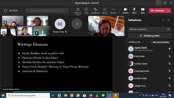 Die Gestaltung des Podcasts