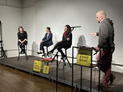 Podium Boden g'scheit nutzen, Felicitas Baldauf, LandLuft
LAbg. Elisabeth Manhal, Lisa Frenkenberger, Vizebürgermeisterin, Franz Koppelstätter, Leitung afo