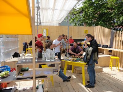 Die stattSTUBE war der zentrale Ort der Architekturtage 2012 in TIrol