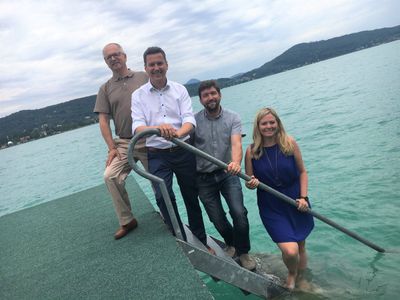 Kärntner Seenkonferenz  (v.l.n.r.): Franz Sturm, LR Daniel Fellner, Elias Molitschnig, Raffaela Lackner