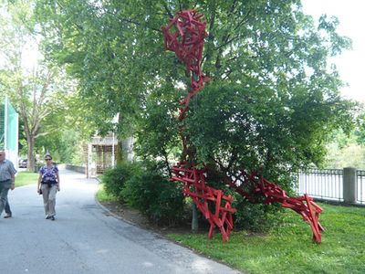 Die neuen Ansichtsexemplare im Waltherpark – Einer der "Lichtparasiten", die die Lampen entlang des Parks überwuchern.