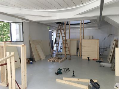 Ausstellungsaufbau "The Language of MVRDV"