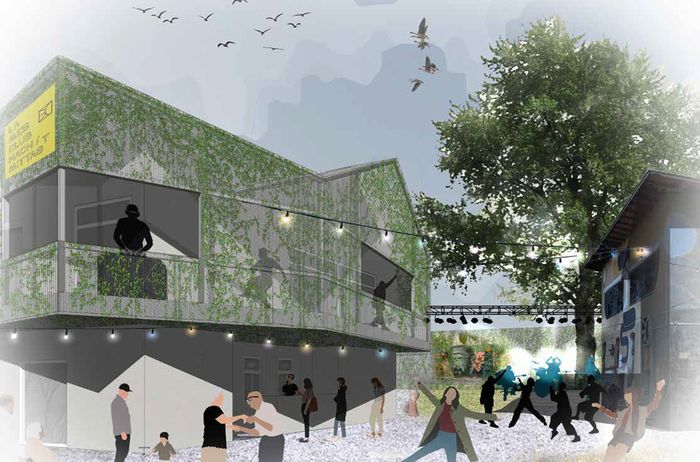 Entwurfsstudie für die Überformung und den Ausbau des Dachgeschosses des Haus 81.