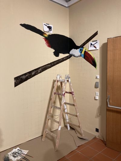 Ausstellungsaufbau Sehnsucht Ferne.