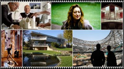 Filmstills (v. l o. nach r. u.) aus:
„Die Böhms – Architektur einer Familie“, © Lichtblick Film GmbH/ Foto: Raphael Beinder
„Zaha Hadid – Gebaute Vision“, © Boris Penth
„Sechs Architekten vom Schillerplatz“, © Wolfgang Lesowsky | ORF-Enterprise
„Umbautes Licht - Manifest der Industriearchitektur (Peter Behrens)“, © Boris Penth
„Mit Licht gebaut – Ein Lebensschiff von Hans Scharoun“, © Niels Bolbrinker
„Bird’s Nest – Jacques Herzog & Pierre de Meuron in China“, © Frenetic Films AG