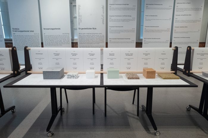 Ausstellung "material affairs – Baustoffe und ihre Ökobilanz" im Architekturhaus Salzburg