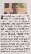 Kleine Zeitung_05.03.2014_Ausstellungseröffnung „Das beste Haus“