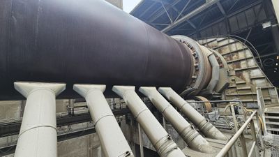 Zementwerkbesichtigung Firma leube, Drehrohrofen
