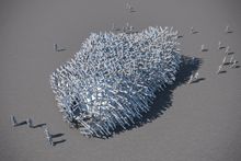 Emotion in Architecture: 1:1 Modell der parametrischen Wandkonstruktion eines Pavillons von Studierenden