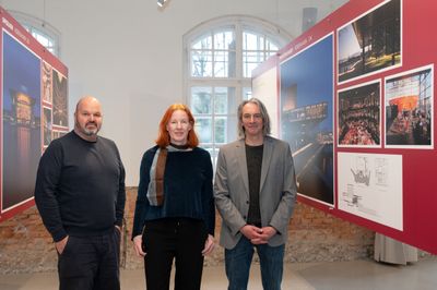 Mario Lorenz (Ausstellungsgestaltung), Andrea Jürges (Kuratorin) und Yorck Förster (Kurator)