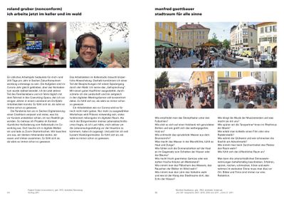 Doppelseite aus der Publikation mit den Beiträgen von Roland Gruber (nonconform) und Manfred Gsottbauer