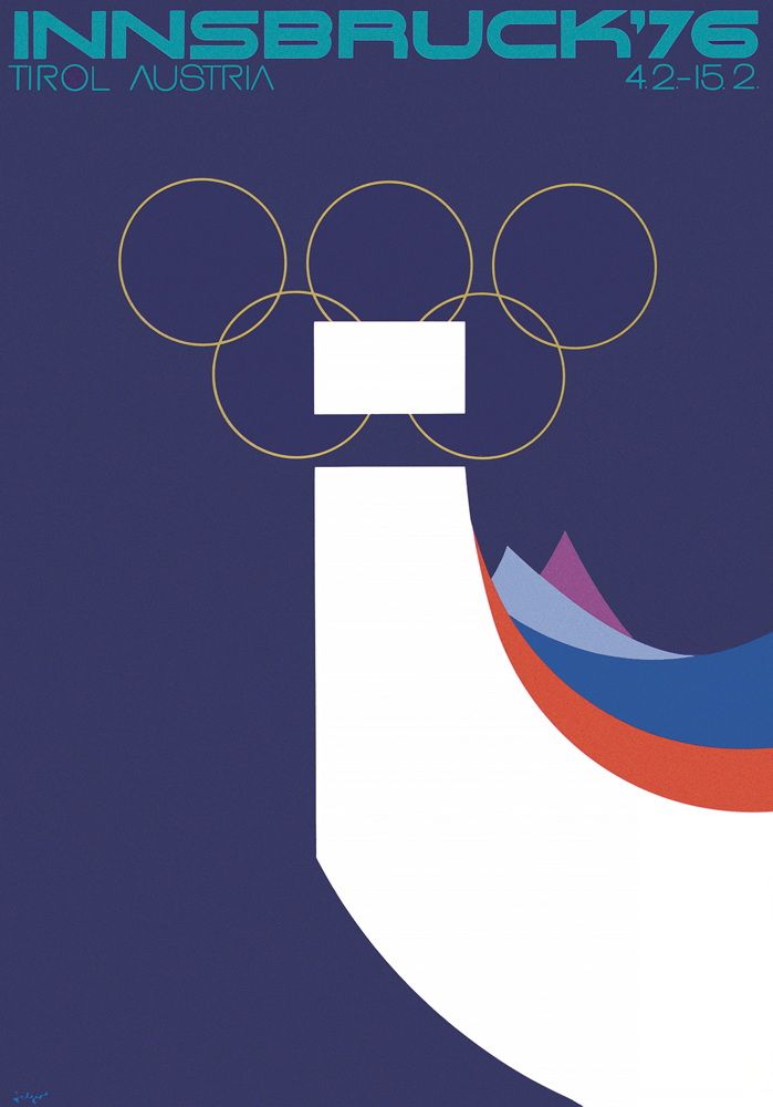 Arthur Zelger, Plakat für die Olympischen Winterspiele in Innsbruck, 1976