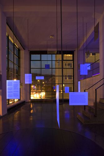 Blick in die Ausstellung "Architektur in Wörtern"