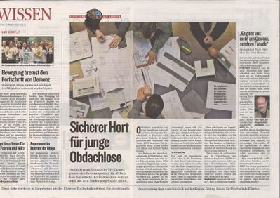 Kleine Zeitung_17.01.2015_" Sicherer Hort für junge Obdachlose"