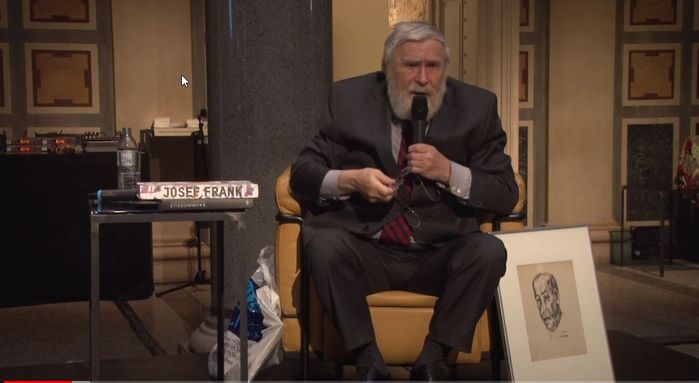 Youtube-Screenshot:  Friedrich Kurrent: Josef Frank in Wien wieder bekannt gemacht | Vortrag (2016)