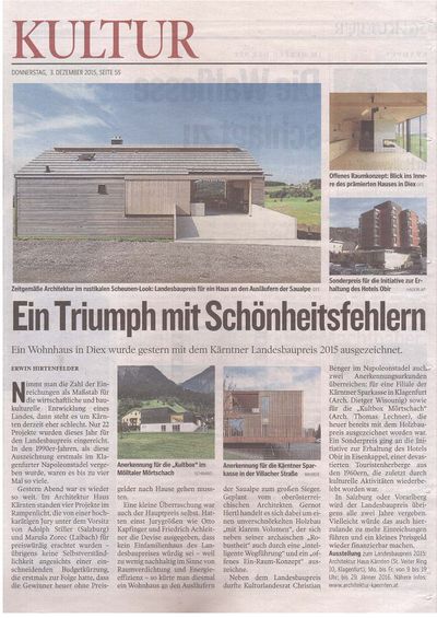 Kleine Zeitung_2015.12.03_ Ein Triumph mit Schönheitsfehlern