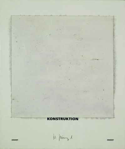 Konstruktion, 2006 | Aquarell, Acryl, Bleistift, Tusche und Autolack auf Kreidegrund auf Leinwand und Holz | 50 x 42 cm