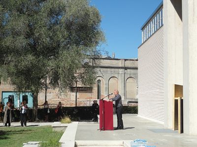 Österreichischer Beitrag auf der 13. internationalen Architekturausstellung „La Biennale di Venezia“ – Arno Ritter bei der Eröffnung des österreichischen Pavillons auf der Architektur Biennale 2012 (© aut)