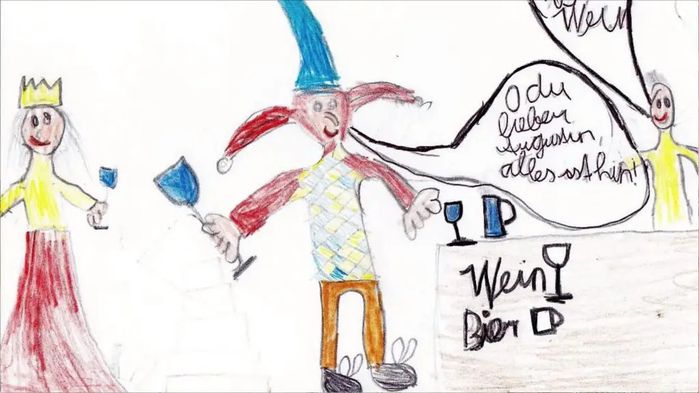 Die 1a Klasse der Mittelschule Schendlingen präsentiert die Ballade vom lieben Augustin, Video 2021, Foto: © Mittelschule Bregenz Schendlingen