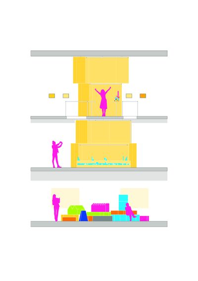 STACK - tower section. the future is collective
VERTICAL VILLAGE - section. furniture pieces