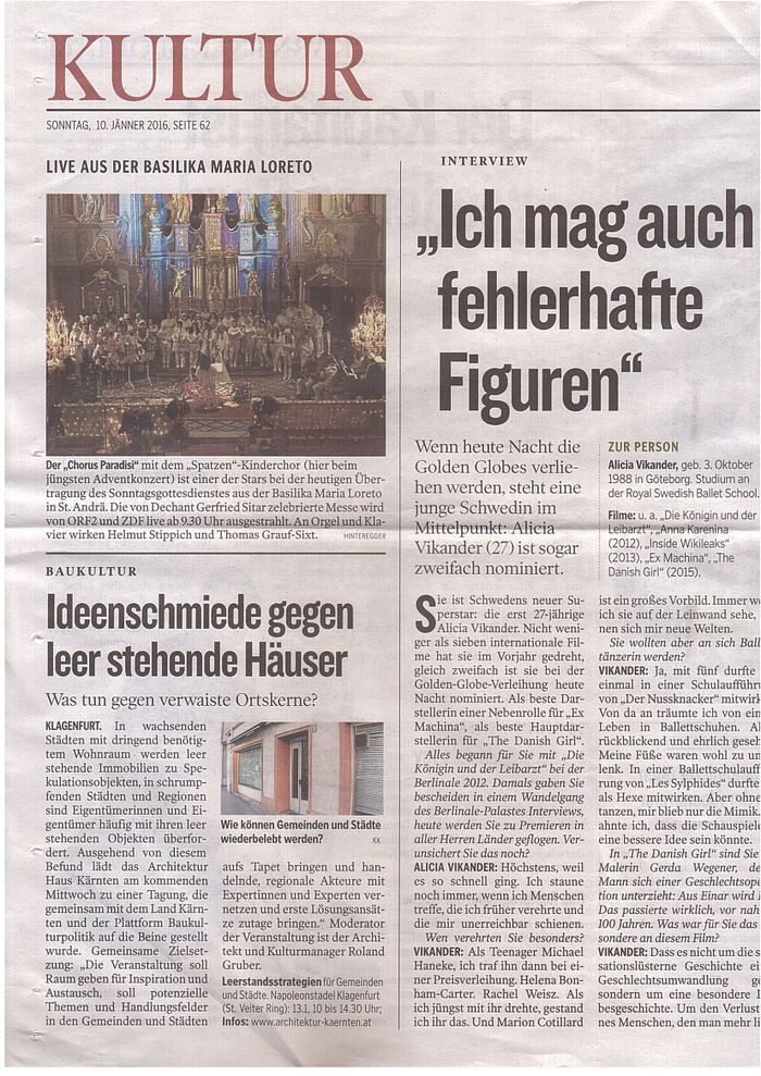 Kleine Zeitung_2016.01.10_Ideenschmiede gegen leer stehende Häuser