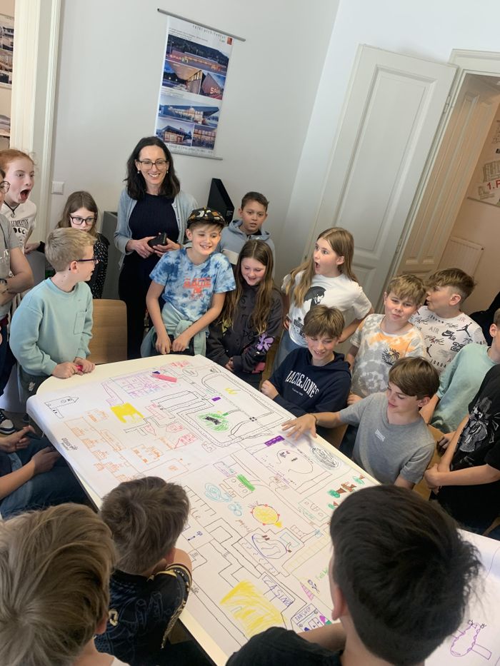 Kinder entwerfen ihre Stadt, Workshop im Architekturbüro, röthl architektur zt gmbh, Foto: © Magdalena Röthl, 2024