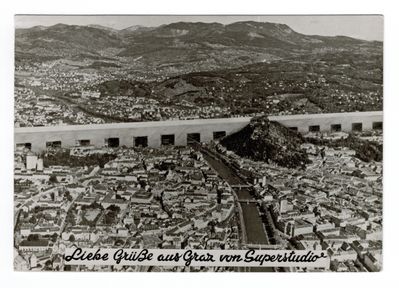 Superstudio, Liebe Grüße aus Graz von Superstudio (Ansichtskarte), 1969