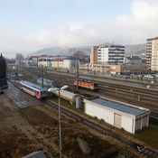 Krems Frachtenbahnhof von oben