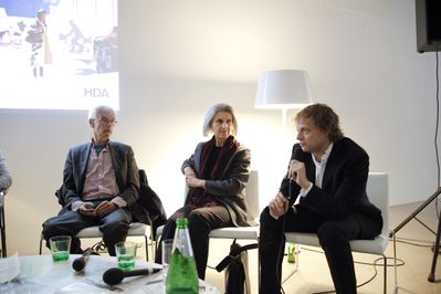 vlnr: Joost Meuwissen, Ingrid Mayr, Thomas Pucher, Architekt, Graz